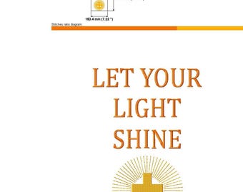 Let Your Light Shine Embroidery Design, Christian Quote (Digital Download)