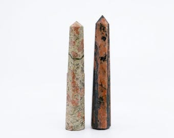 Unakite Crystal Tower | Healing Crystals | Unakite Crystal Obelisk | Premium Gemstones | Crystal Towers | Crystal Points
