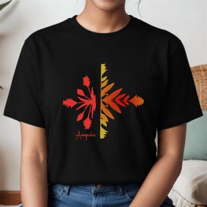 Hawaiianisches Ginger Quilt-Muster T-Shirt, Florales T-Shirt, weiches Baumwollhemd, Tropische Blumenspitze, botanische Kleidung