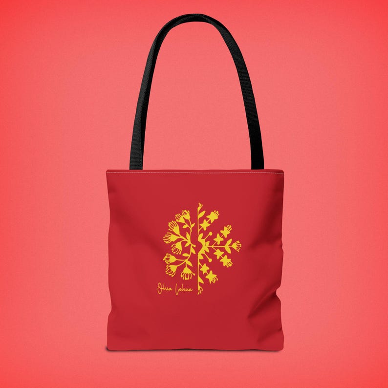 'Ohi'a Lehua Design Faux Leather tote Bag - Large Leather Tote Bag/Large