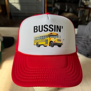 Bussin&#39; Trucker Hat for Men & Women | Funny Quote Snapback | Adjustable Cap | Mesh Hat | Meme Graphic Hat