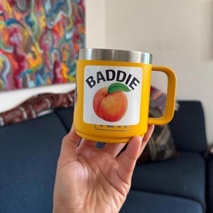 BADDIE Peach Sticker | 2 Pack | Funny Stickers | Cute Stickers | Laptop Stickers |  Bumper Stickers | Fruit Stickers