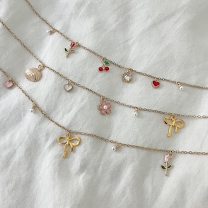 Build Your Own Charm Necklace, Design Your Own Charm Necklace, Gold Charm Necklace, Layering Necklace, Multi Charm Necklace Gift
