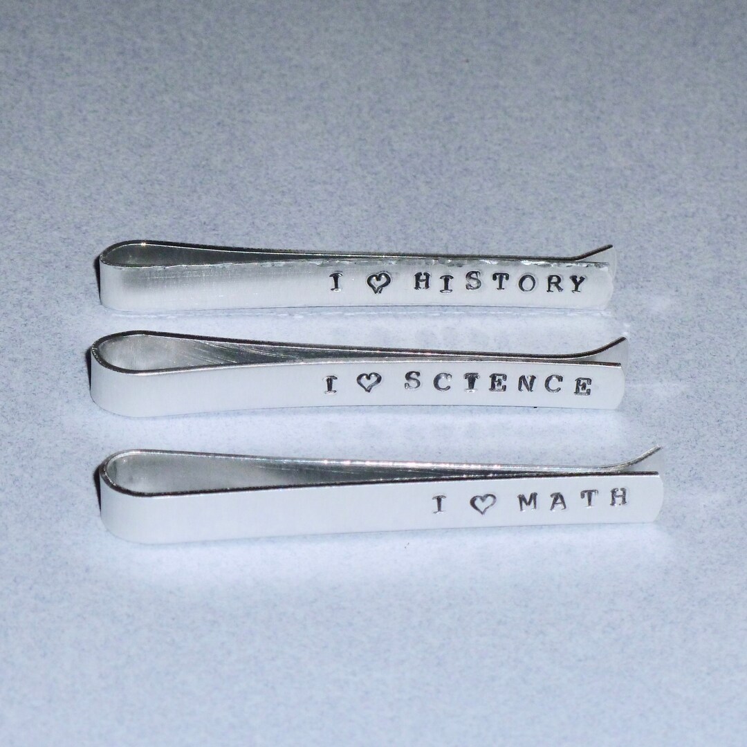 Mens Teacher Hand Stamped Tie Bar Tie Clip - Math Science History Tie Bar  Gift - Etsy