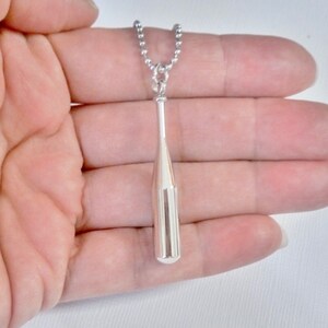 Stainless Steel Baseball Bat Pendant Necklace