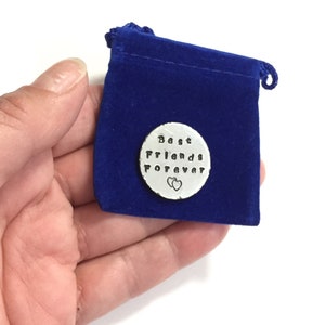 Best Friends Forever Pocket Token Keepsake, Hand Stamped Pewter Pocket ...