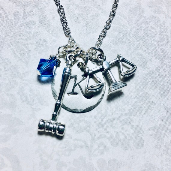 Lawyer Gavel Scales Of Justice Hand Stamped Sterling Silver - Sterling Silver Scales Of Justice Pendant Necklace Lawyer Gavel Scales Of Justice Hand Stamped Sterling Silver - Sterling Silver Scales Of Justice Pendant Necklace
