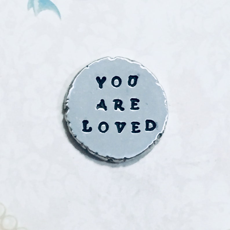 You are Loved Pocket Token Hand Stamped Personalized Pewter Etsy