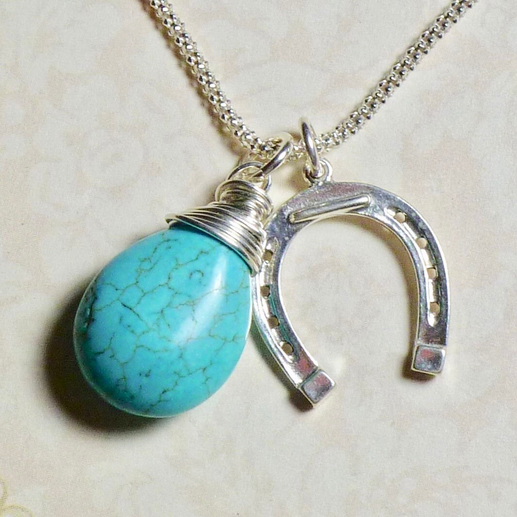 Horseshoe Necklace Sterling Silver Horseshoe Necklace with Etsy