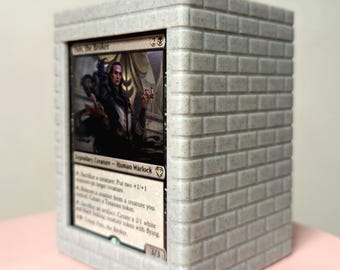 Black Commander Deck Box | Swamp Lid | Stone Textured Walls | MTG Card Display and Storage for EDH