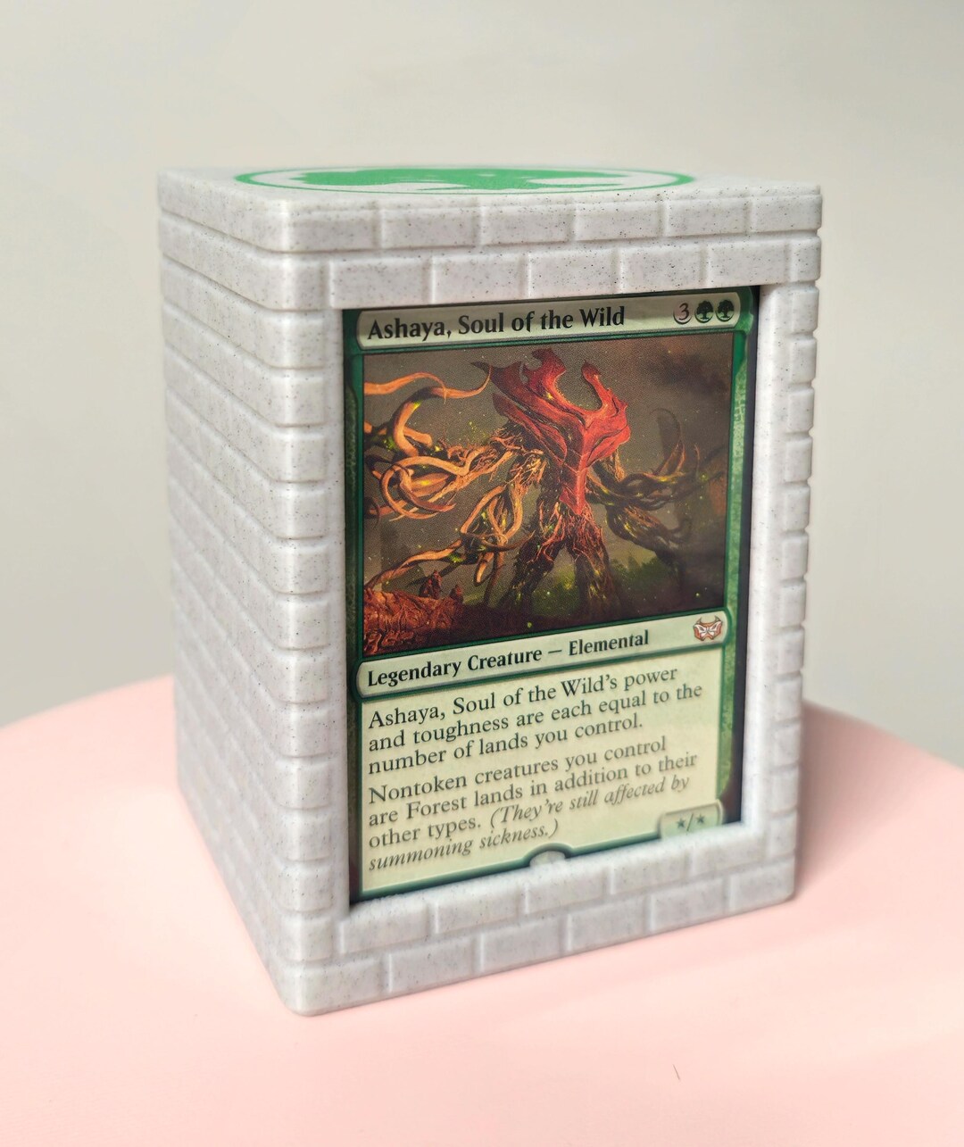 Green Commander Deck Box | Green Lid | Stone Textured Walls | MTG Card ...