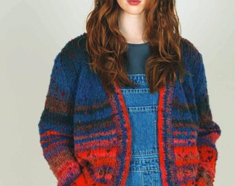 Corbett Cardigan with Louisa Harding Pouffe digital knitting pattern download