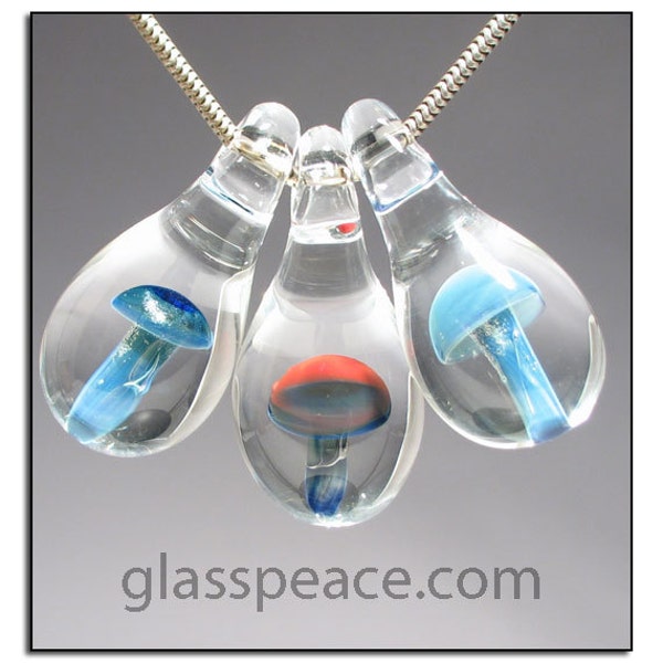 Pilz Glasperlen Boro Glasperlen Shroom Kettenanhänger - Glas Frieden Glasschmuck (6318)