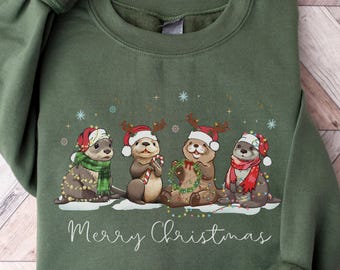 Otter Weihnachtspullover Damen, Weihnachtspullover Familie, Weihnachtspullover Herren, Ugly Christmas Sweater Winter, Sweatshirt Weihnachten