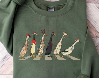 Funny Christmas Duck Sweater, Funny Duck Christmas Sweatshirt for Women, Funny Animal Christmas Shirt, Funny Gift for Farm Lover, Duck Shirt