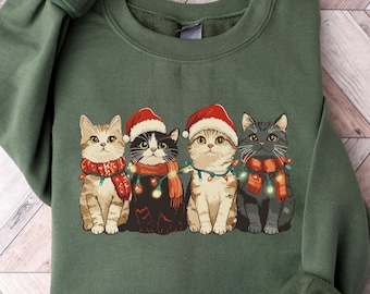 Katzen Weihnachtspullover Damen, Weihnachtspullover Herren, Christmas Sweater Katze, Weihnachtpullover Katze, Weihnachtspulli Katze