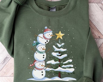 Cute Christmas Snowman Sweater, Funny Christmas Snowman Sweater, Snowman Sweatshirt, Christmas Shirt for Women, Snowman Shirt, Cute Snowman