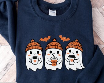 Ghost Coffee Sweatshirt, Ghost Sweatshirt, Halloween Sweatshirt, Halloween Coffee Shirt, Cute Ghost Shirt, Fall Sweatshirt, Coffee Sweater