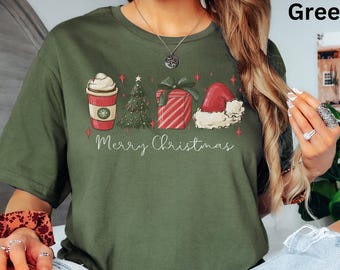 Merry Christmas Shirt, Christmas Tshirt Women, Christmas Coffee Shirt, Christmas Tree Shirt, Christmas T shirt, Funny Christmas Shirt Women