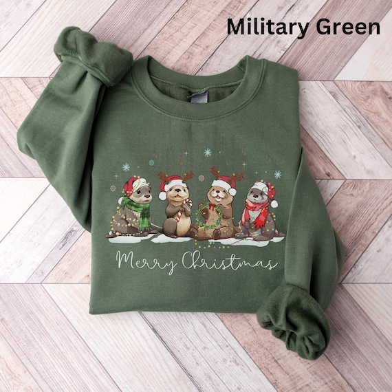 Otter Weihnachtspullover Damen, Weihnachtspullover Familie, Weihnachtspullover Herren, Ugly Christmas Sweater Winter, Sweatshirt Weihnachten