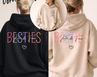 Personalisiertes Besties Sudadera, Personalisierter Beste Freundinnen Sudadera con capucha, Geburtstagsoutfit für die Beste Freundin, Mädchen BFF Shirts