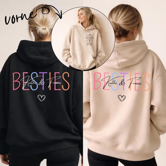 Personalisiertes Besties Sweatshirt, Personalisierter Beste Freundinnen Hoodie, Geburtstagsoutfit für die Beste Freundin, Mädchen BFF Shirts