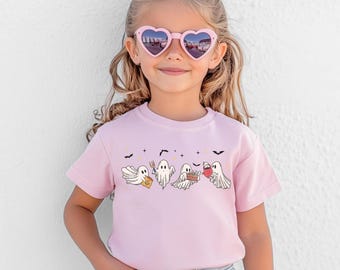 Cute Halloween Ghost Shirt for Kids, Cute Halloween Ghost Tee, Funny Plant Lover Halloween T-Shirt Kids, Spooky Kids Halloween Outfit