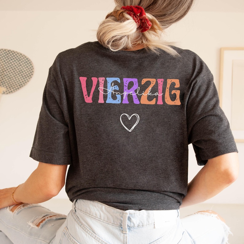 40 Geburtstag Tshirt, Geschenk zum 40 Geburtstag Shirt, Geschenk 40. Geburtstag Frau, 40er Geburtstag Frauen Shirt, Geburtstagsgeschenk 40er Dark Heather