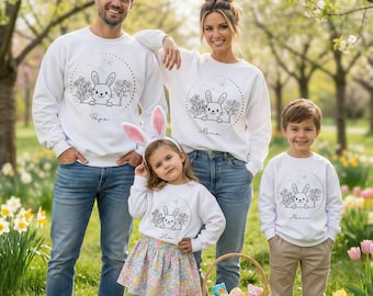 Osterhase Familienoutfit, Familien Sweatshirt Ostern, Shirts Familie Ostern, Osterpullover Familie, Matching Mama Tochter Oster Tshirts