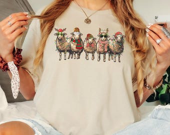 Sheep Shirt Christmas, Christmas Sheep Shirt, Christmas Shirt for Sheep Lover, Sheep Tshirt, Sheep Gifts Christmas, Farm Animal Shirt Women