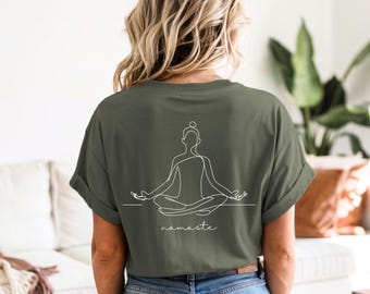 Maglietta da yoga personalizzata, T-shirt da yoga, Abbigliamento yoga, Top yoga, Maglietta yoga, Regalo per insegnante di yoga, Maglietta Namaste, Maglietta Om, Regalo per la meditazione