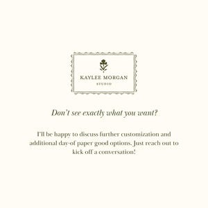 Gingham Garden Party Invitation Suite for baby shower, bridal shower or garden party. Choose from a suite of beautiful pre-existing designs & customize with your specific details. These options are great for a shorter turn-around time!