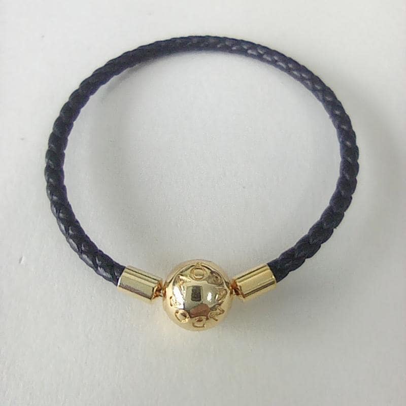 Pandora Moments Black Leather Braided Bracelet S925 ALE - Etsy