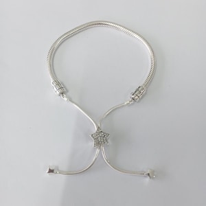 Pandora Moments Pavé Star & Snake Chain Sliding Bracelet