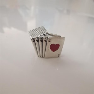 Cartas de jogar Pandora Charm Las Vegas Bead W Bolsa de camurça