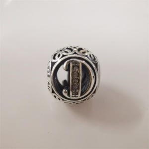 Dije de pulsera vintage con inicial de letra D del alfabeto, dije de plata S925