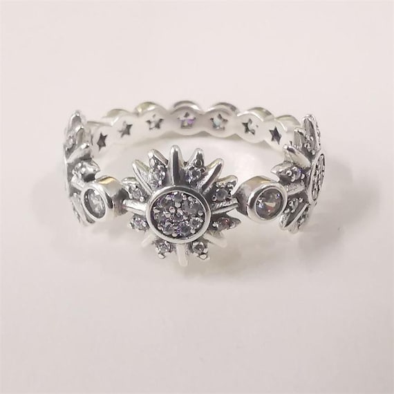 Pandora ALE S925 Silver Sparkling Triple Sun Ring 50/52/54
