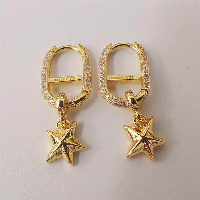 Pandora Me Faceted Star Mini Dangle Me Pave Link Earring Shine Etsy
