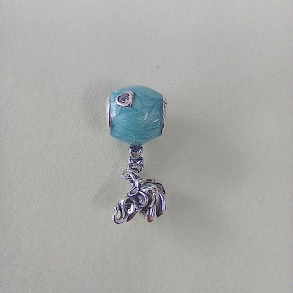 Pandora Charm Elephant Blue Balloon Dangle Etsy