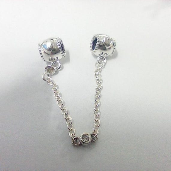 Pandora Silver ALE 925 Embossed Hearts Safety Chain Charm Etsy