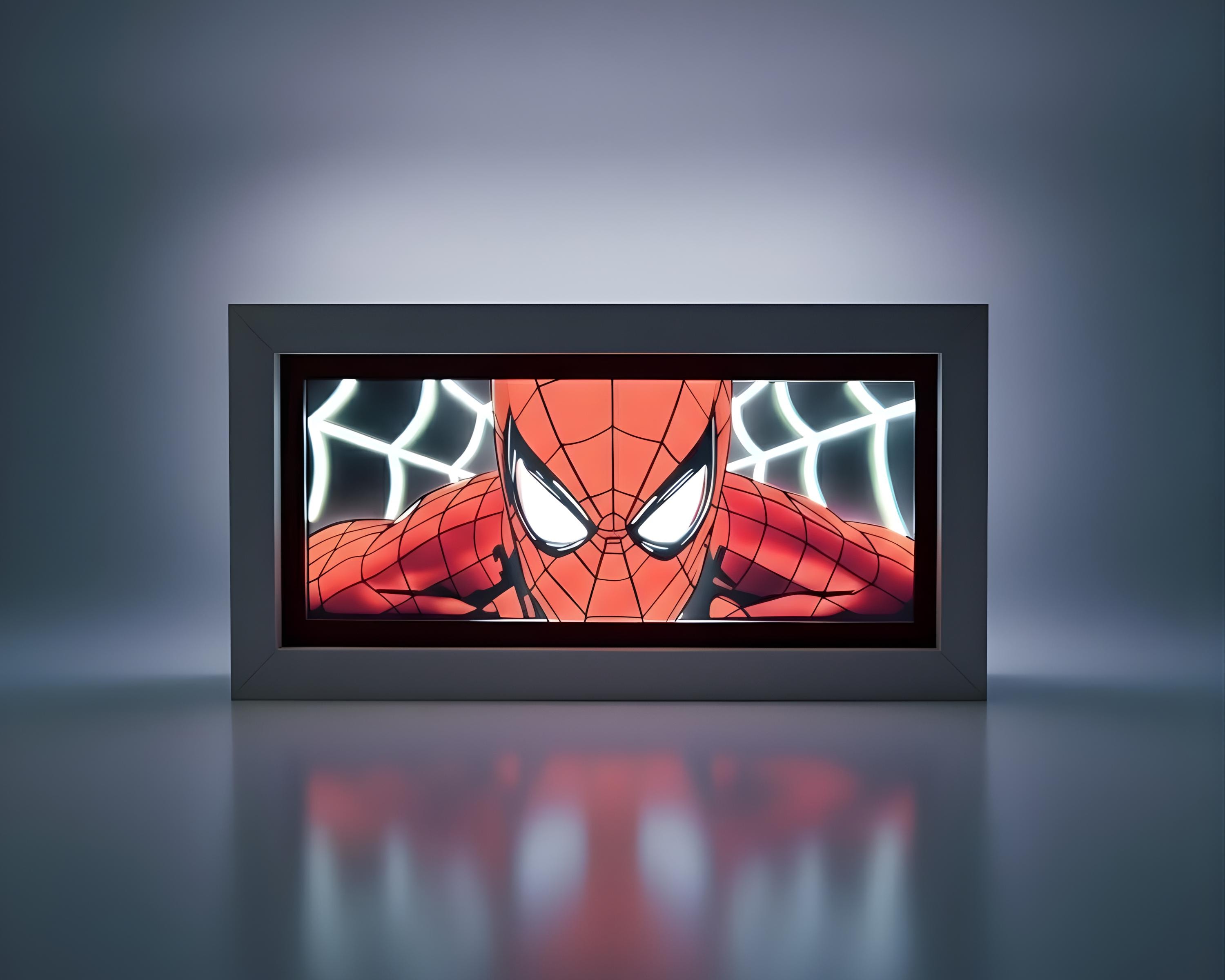 Spider-man LED Light Box | Marvel Night Light | RGB Comic Lightbox