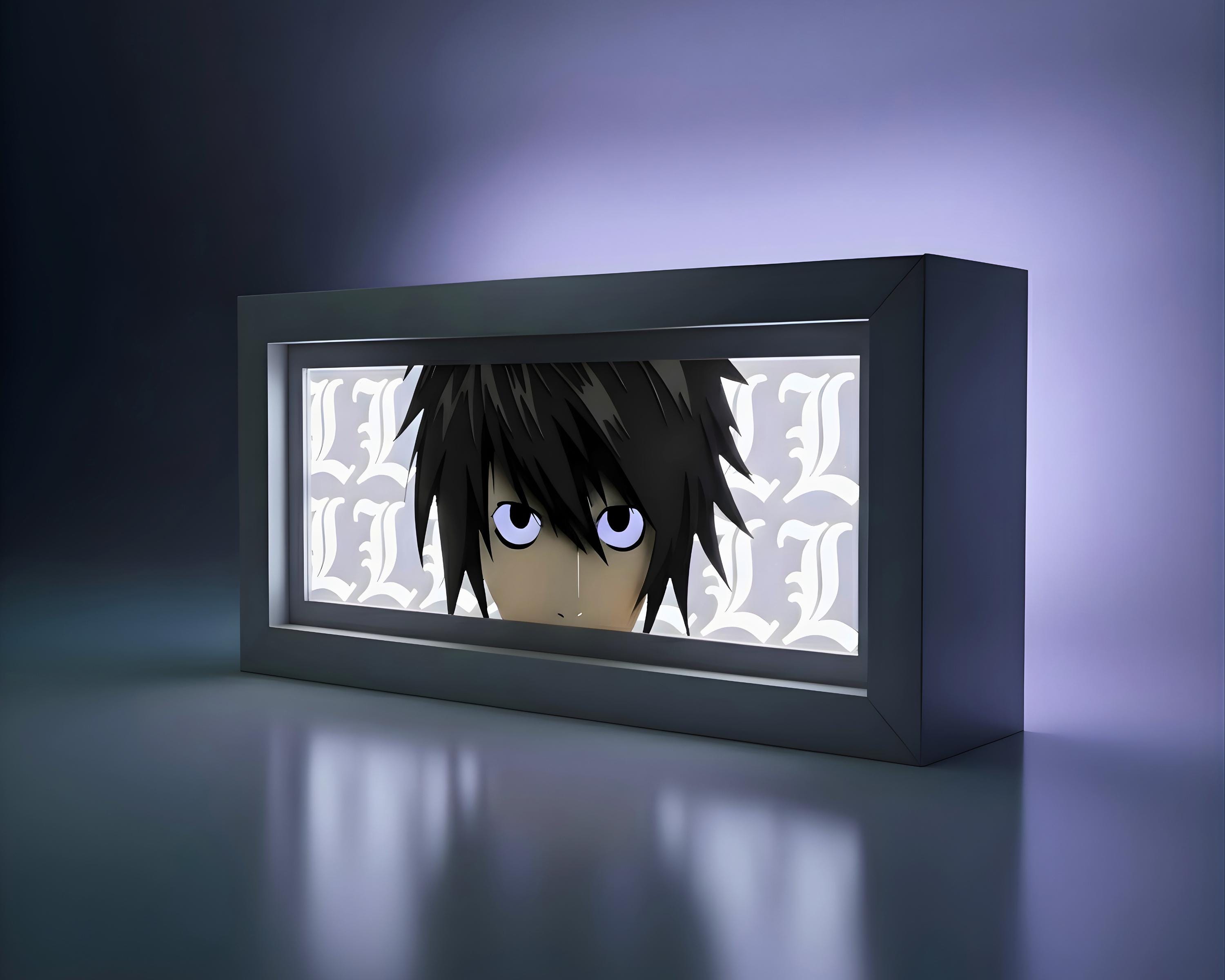 L Light Box | Death Note LED Light-up Shadow Box | L Lawliet Anime