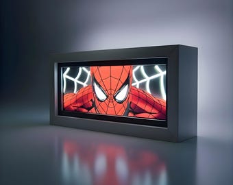 Spider-man LED Light Box | Marvel Night Light | RGB Comic Lightbox