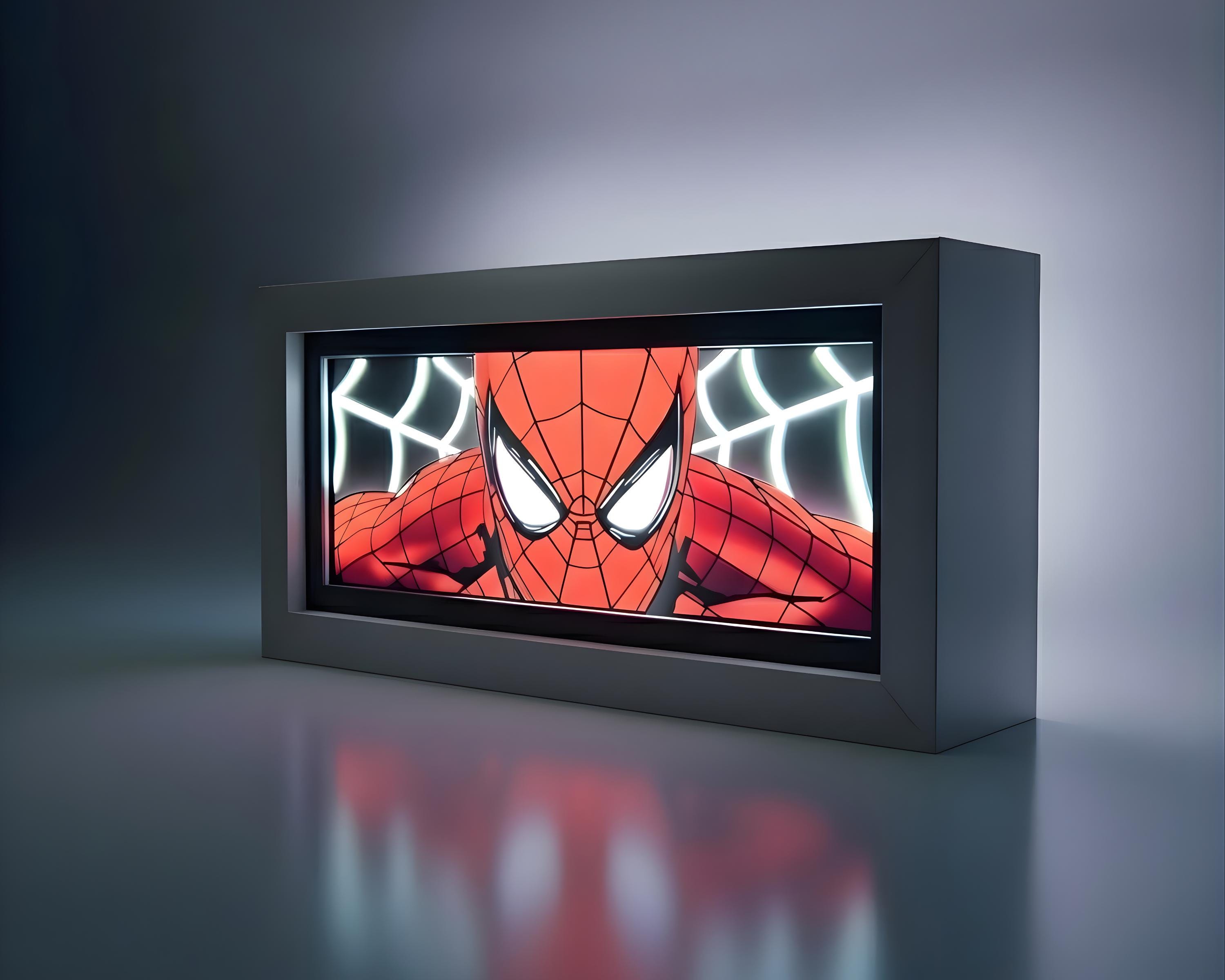 Spider-man LED Light Box | Marvel Night Light | RGB Comic Lightbox