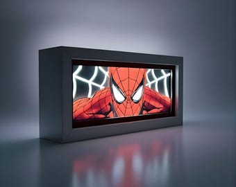 Spider-man LED Light Box | Marvel Night Light | RGB Comic Lightbox