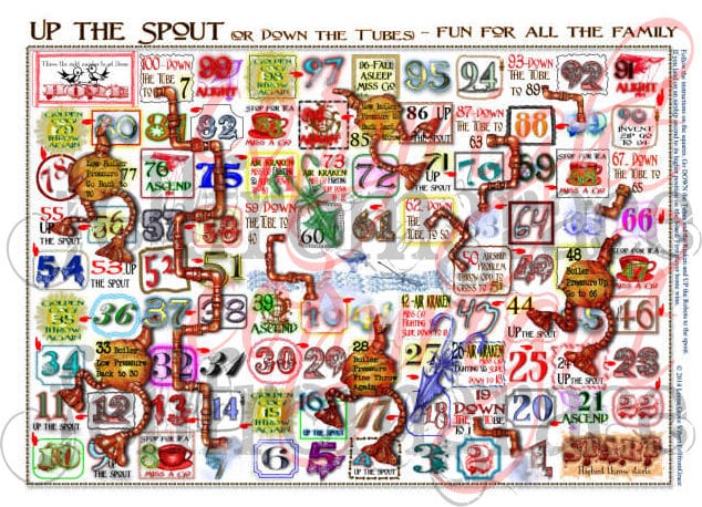 printable-steampunk-snakes-and-ladders-chutes-ladders-board-game-up-the-spout-original-artwork-free-pc-jigsaw-etsy