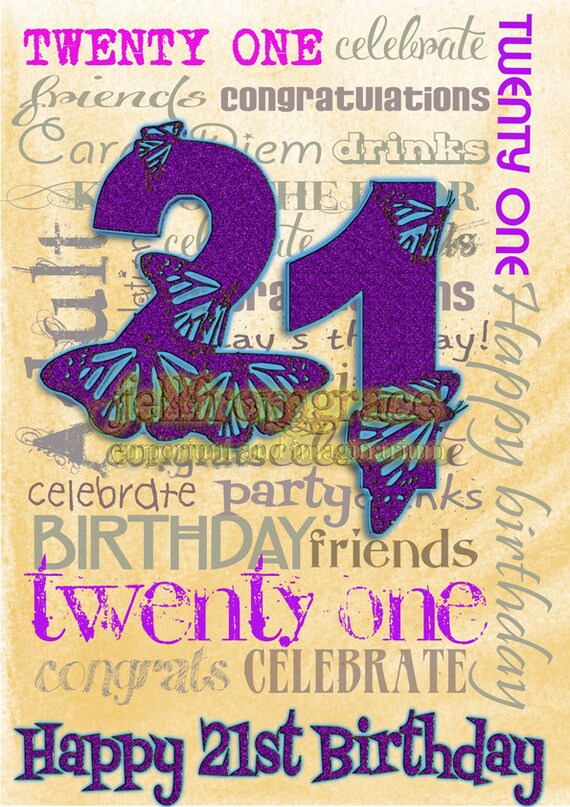 Printable - Eye-catching 21st Birthday card Immediate obtain image regarding 21st Birthday Cards Printable known as Printable - Desirable 21st Birthday card Quick down load