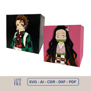 Vector FOR LASER CUTTING Demon Slayer Tanjiro and Nezuko