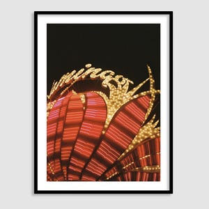 Las Vegas Neon Flamingo Casino Wall Art - Vegas 35mm Film - Film Photography - Kitsch Wall Art Photo Print - Pink Home Decor