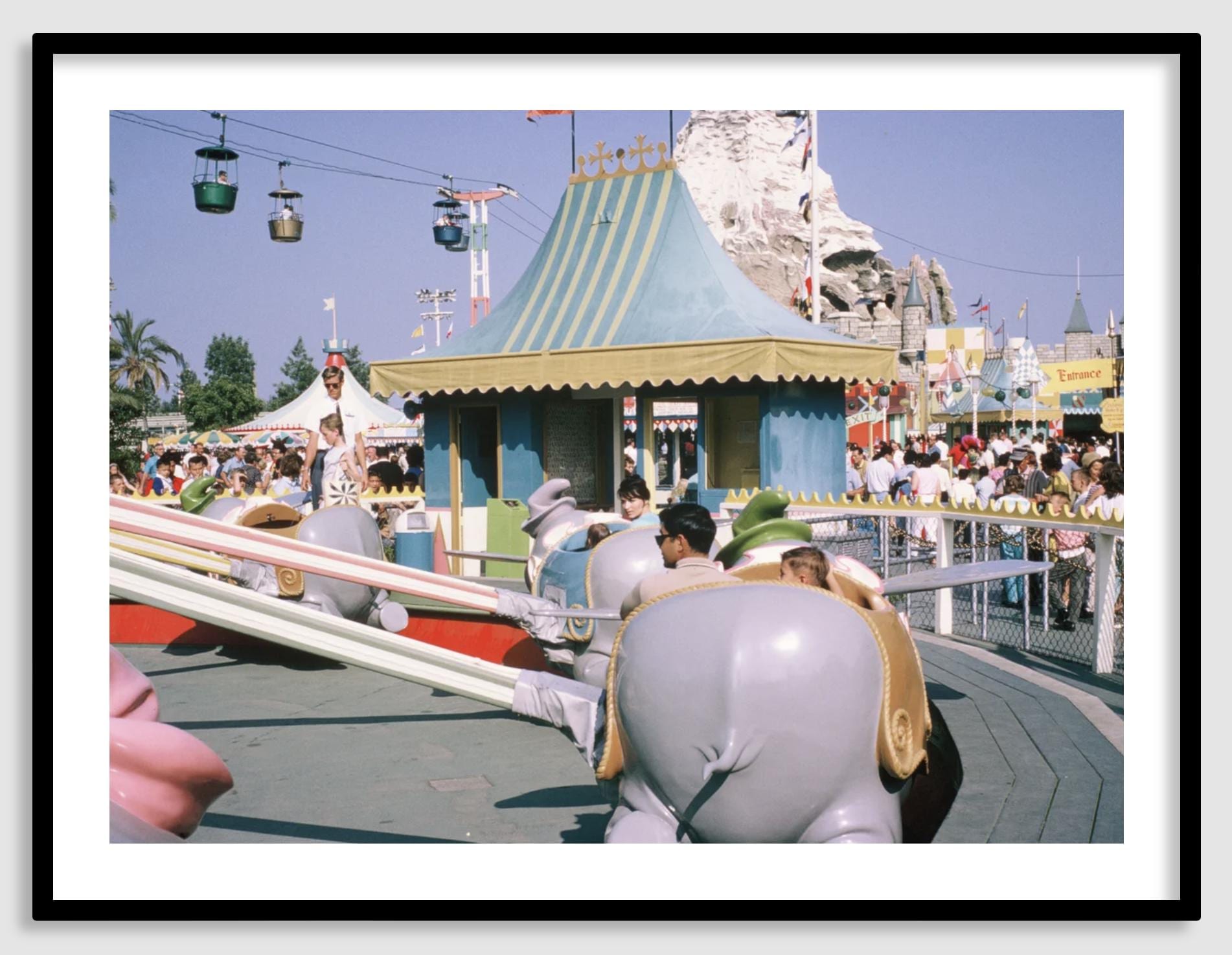 Vintage Disneyland Dumbo Ride Photo Print - 1960s Film Scan